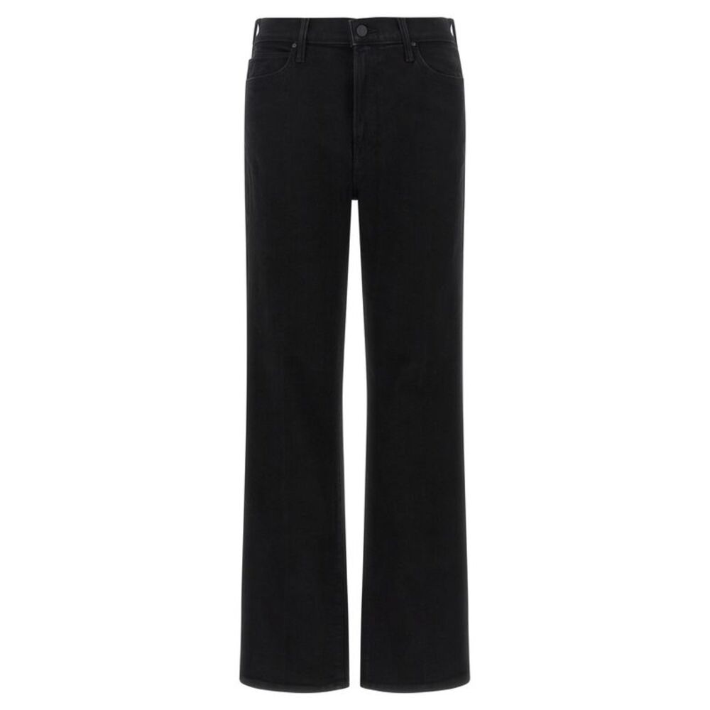 Mother Denim Black Cotton Flared Women's Jeans